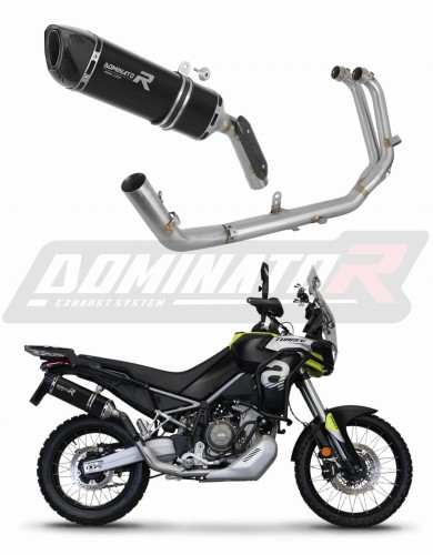 Aprilia Tuareg 660 2021 - 2022 АУСПУХ Колектор Колекторни тръби Цяла изпускателна система Заглушител Спортен ауспух HP6 BLACK Dominator Изпускателна с