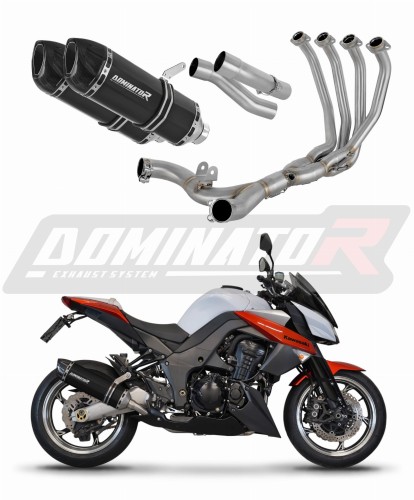 Kawasaki Z1000 2010 - 2013 Цяла изпускателна система Ауспух Спортен ауспух Заглушител Колектор Колекторна тръба Изпускателна система HP1 BLACK DOMINAT