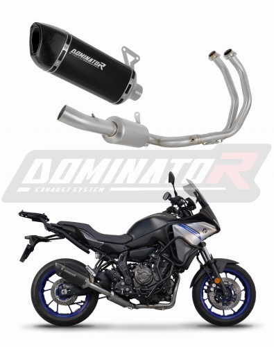 пълна изпускателна система със заглушител DOMINATOR Full System HP6 черен подходящо за мотоциклет Yamaha Tracer 7 / GT 2020 - 2024