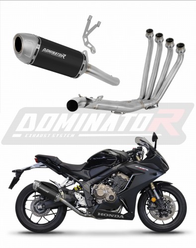 пълна изпускателна система със заглушител DOMINATOR Full System S6 черен подходящо за мотоциклет Honda CBR 650 R 2019 - 2023