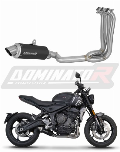 пълна изпускателна система със заглушител DOMINATOR Full System GPF черен подходящо за мотоциклет Triumph Trident 660 2021 - 2024