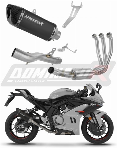 пълна изпускателна система със заглушител DOMINATOR Full System HP6 черен подходящо за мотоциклет CF MOTO 675 SR-R 2024 - 2026