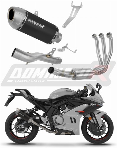 пълна изпускателна система със заглушител DOMINATOR Full System S6 черен подходящо за мотоциклет CF MOTO 675 SR-R 2024 - 2026