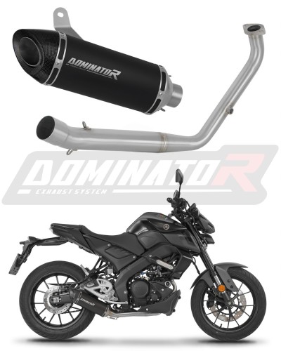 пълна изпускателна система със заглушител DOMINATOR Full System HP8 черен подходящо за мотоциклет Yamaha MT 125 2021 - 2024