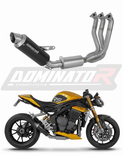 пълна изпускателна система със заглушител DOMINATOR Full System GPF черен подходящо за мотоциклет Triumph Speed Triple 1200 RS / RR 2021 - 2024